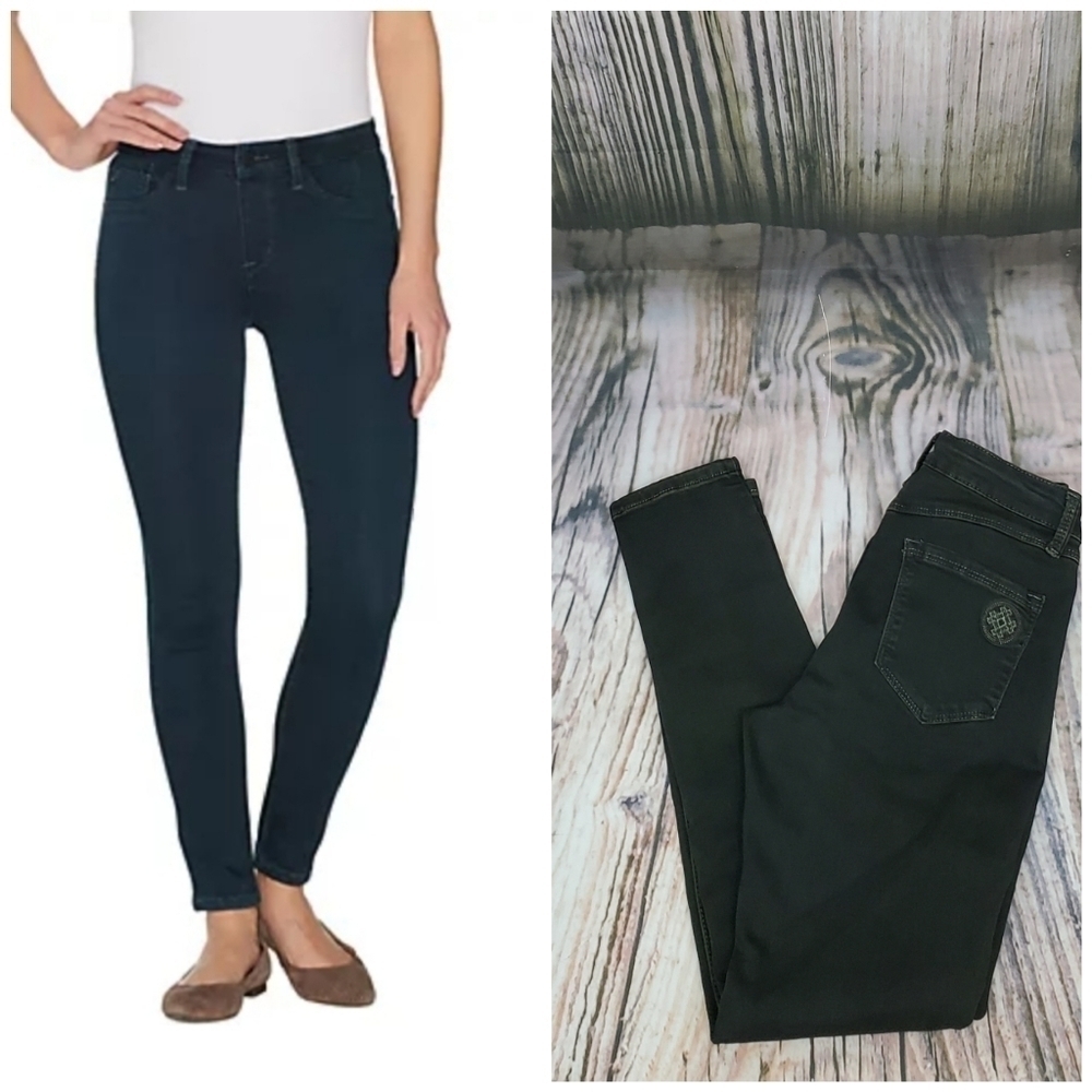 𝅺Laurie Felt Olive Silky Overdyed Skinny Jeans